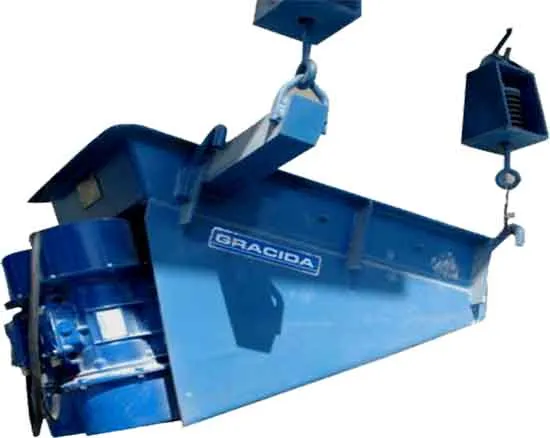 Alimentador vibratorio para material a granel en la industria ligera