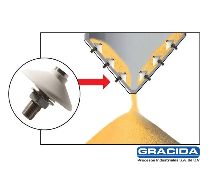Almohadilla de silicona Airbrator, fluidizador para silos y tolvas