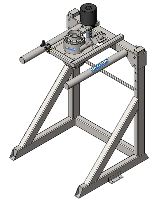 Cargador de supersacos con bastidor para material a granel